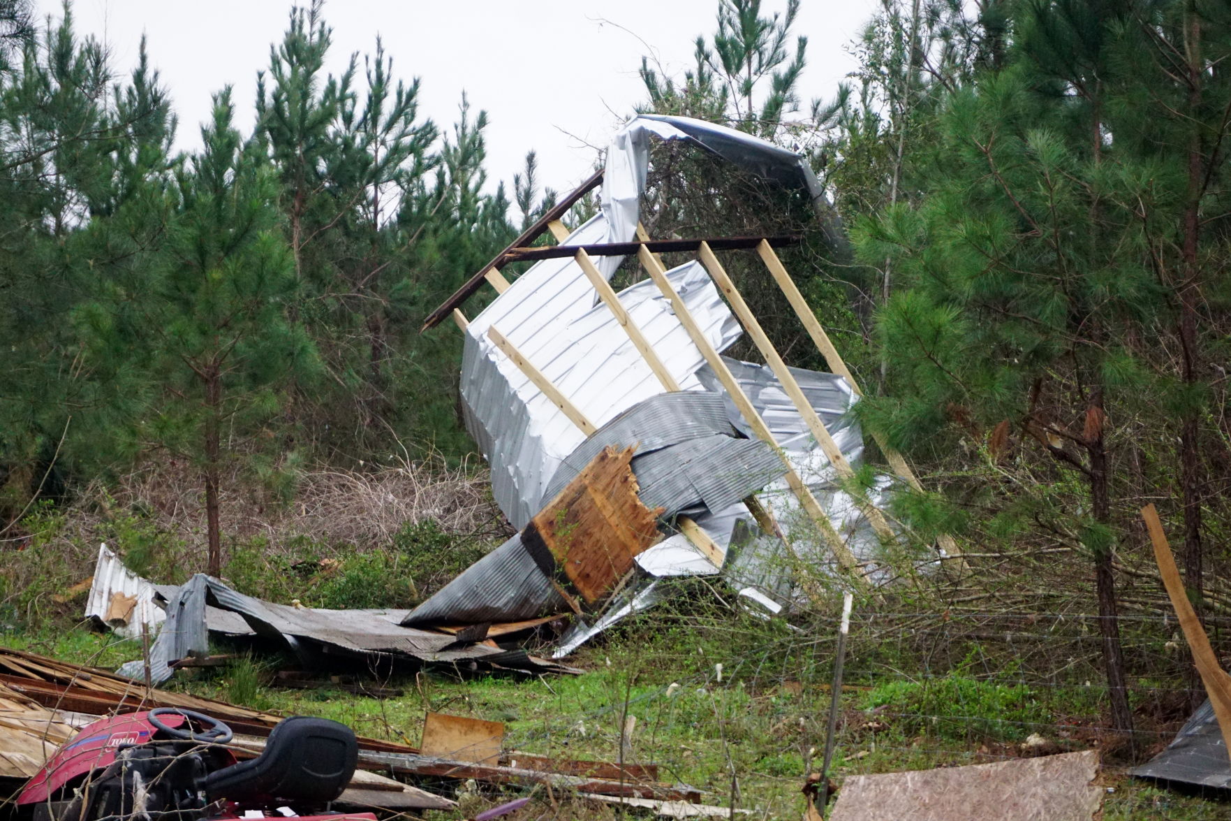 Tornado damage in Beauregard